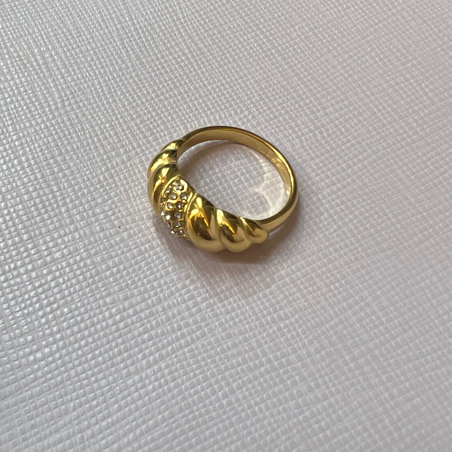 Croissant Rhinestone Ring
