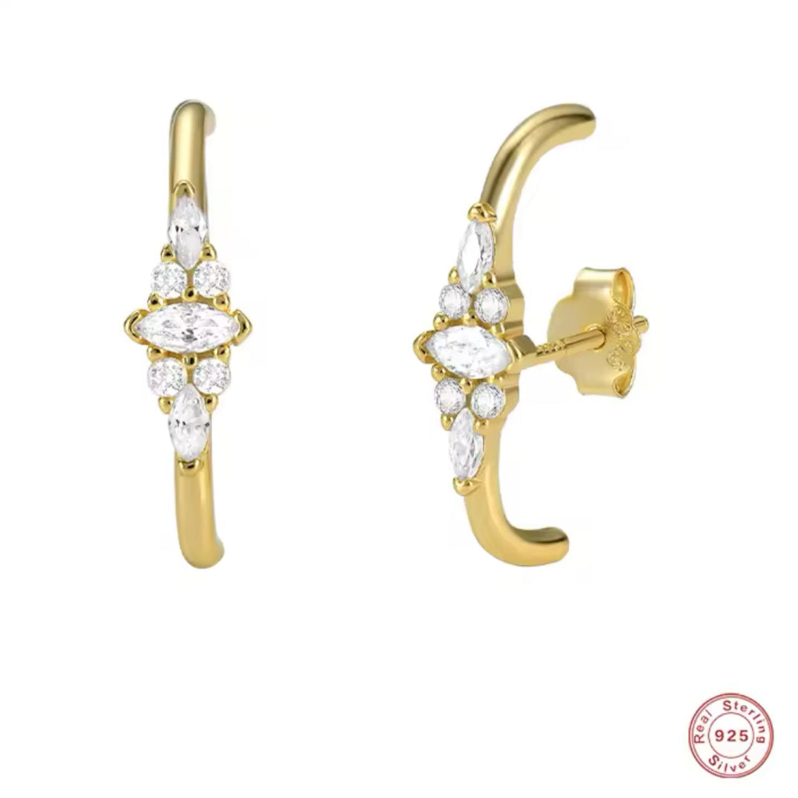 Rhinestone C-Shaped Studs