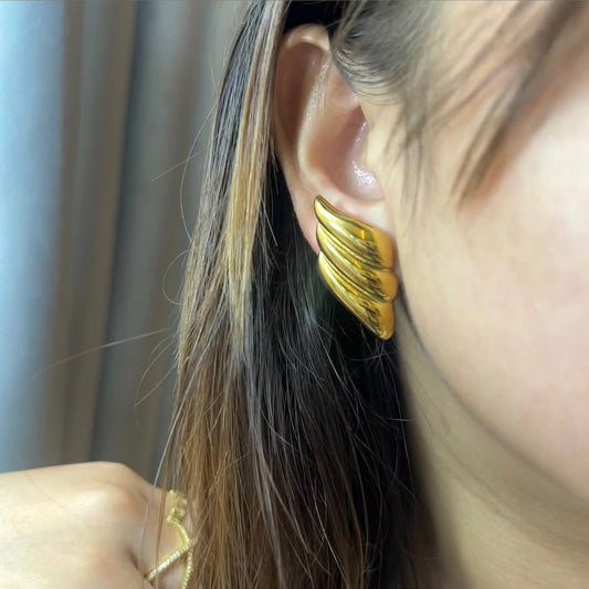 Gold Wave Studs