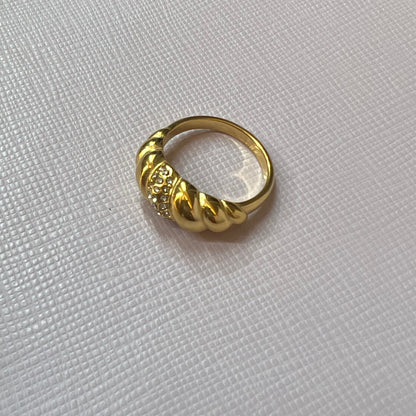 Croissant Rhinestone Ring