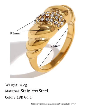 Croissant Rhinestone Ring